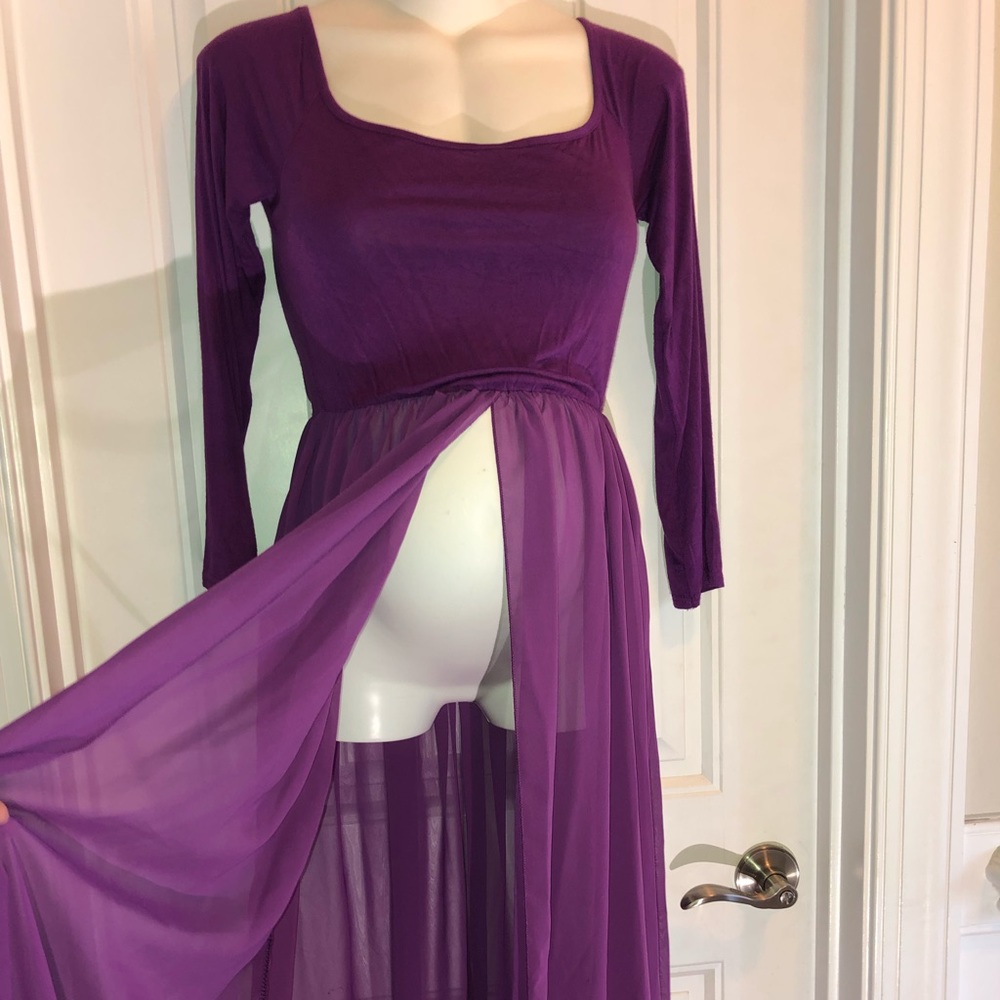 Purple Maternity Photoshoot Dress